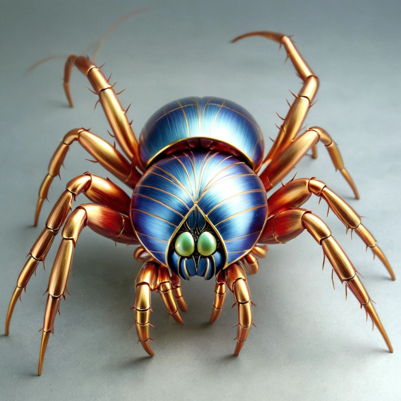 a coloured fantasy cs-m3tal-ok_v03-1600 of a Spider, with networks of fine (gold:0.33) lines. Intricate, very detailed