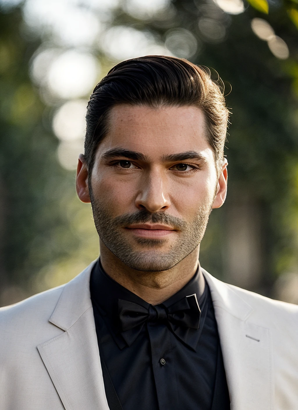 portrait photo of 25 years handsome (sks person:1.2) as lucifer morningstar, muscular, natural lighting <lora:skin_slider_v2_1_FACE:0.3> <lora:add_detail:0.7> , epiCPhoto, by Gerda Taro, (bearded:1.2), official uniform , smiling, black tuxedo <lora:lora-small-tom-ellis-v1:0.95>