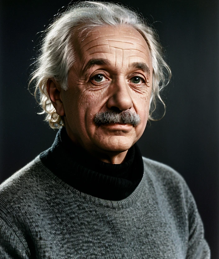 <2lb3r1i3>, Black background, 60s style, Turtleneck, Ultra-HD-details, detailed eyes, man, color, upper body