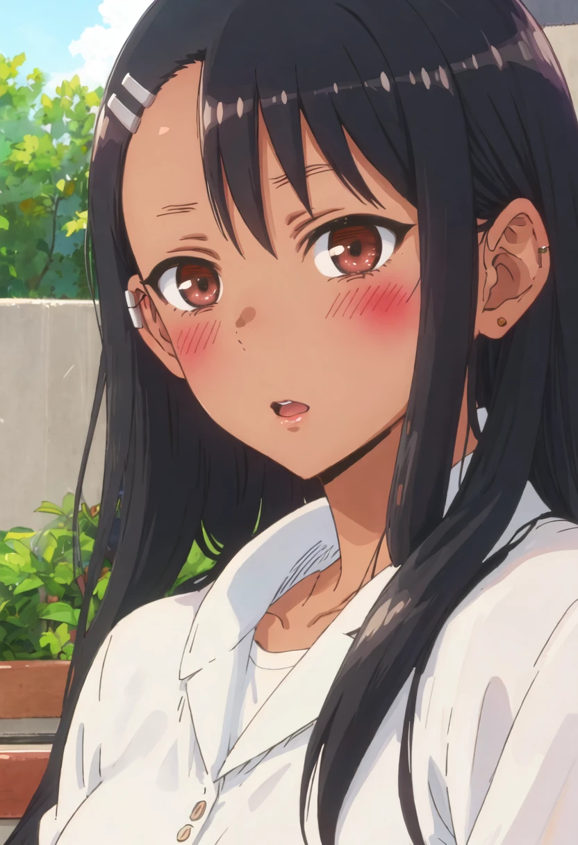 best quality, masterpiece, highres, solo, {nagatoro_hayase_donttoywithmemissnagatoro:0.90}, 1girl, blush, portrait, looking_at_viewer, close-up, closed_mouth