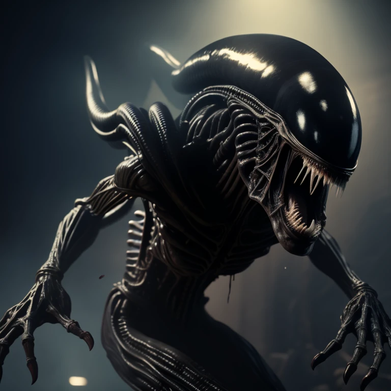 Extreme close-up Xenomorph Alien the eighth passenger images color Splash 