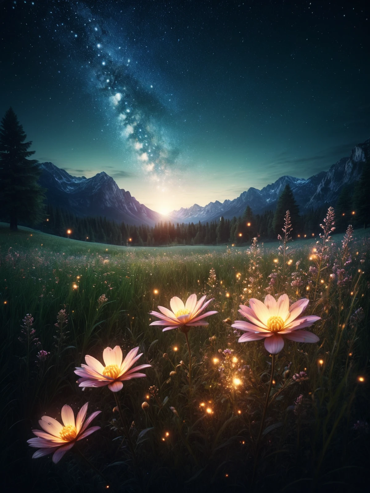 (flower dissolves into mad-embr:1.4), lush meadow in background, night <lora:Embers_Style_SDXL:0.8>, (masterpiece:1.2), best quality, (hyperdetailed, highest detailed:1.2), high resolution textures