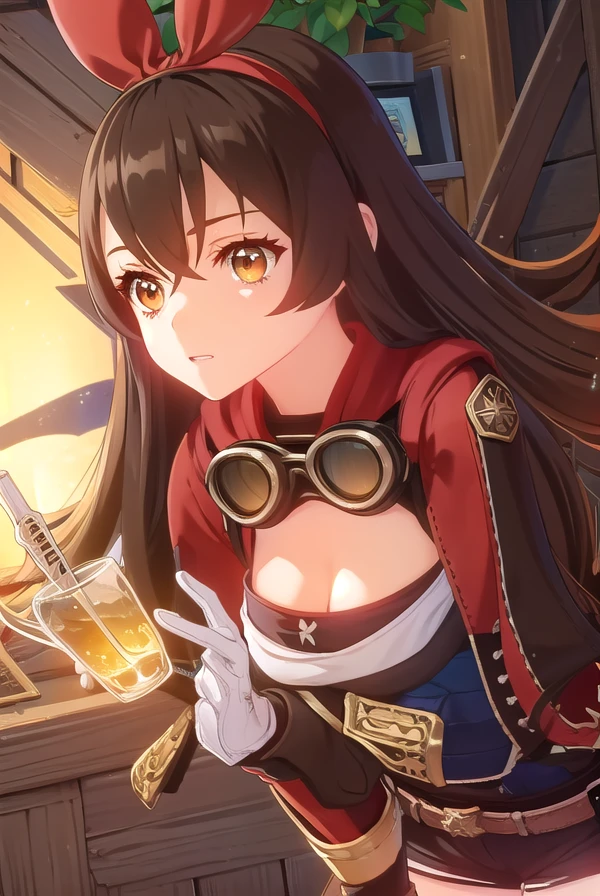 genshinamber, <lora:genshin amber ingame-lora-nochekaiser:1>,
amber, long hair, bangs, brown hair, ribbon, hair between eyes, (brown eyes:1.5), hair ribbon, sidelocks, hairband, smile, grin,
BREAK thighhighs, gloves, long sleeves, cleavage, shorts, white gloves, goggles, goggles around neck,
BREAK outdoors,
BREAK looking at viewer, (cowboy shot:1.5),
BREAK <lyco:GoodHands-beta2:1>, (masterpiece:1.2), best quality, high resolution, unity 8k wallpaper, (illustration:0.8), (beautiful detailed eyes:1.6), extremely detailed face, perfect lighting, extremely detailed CG, (perfect hands, perfect anatomy),