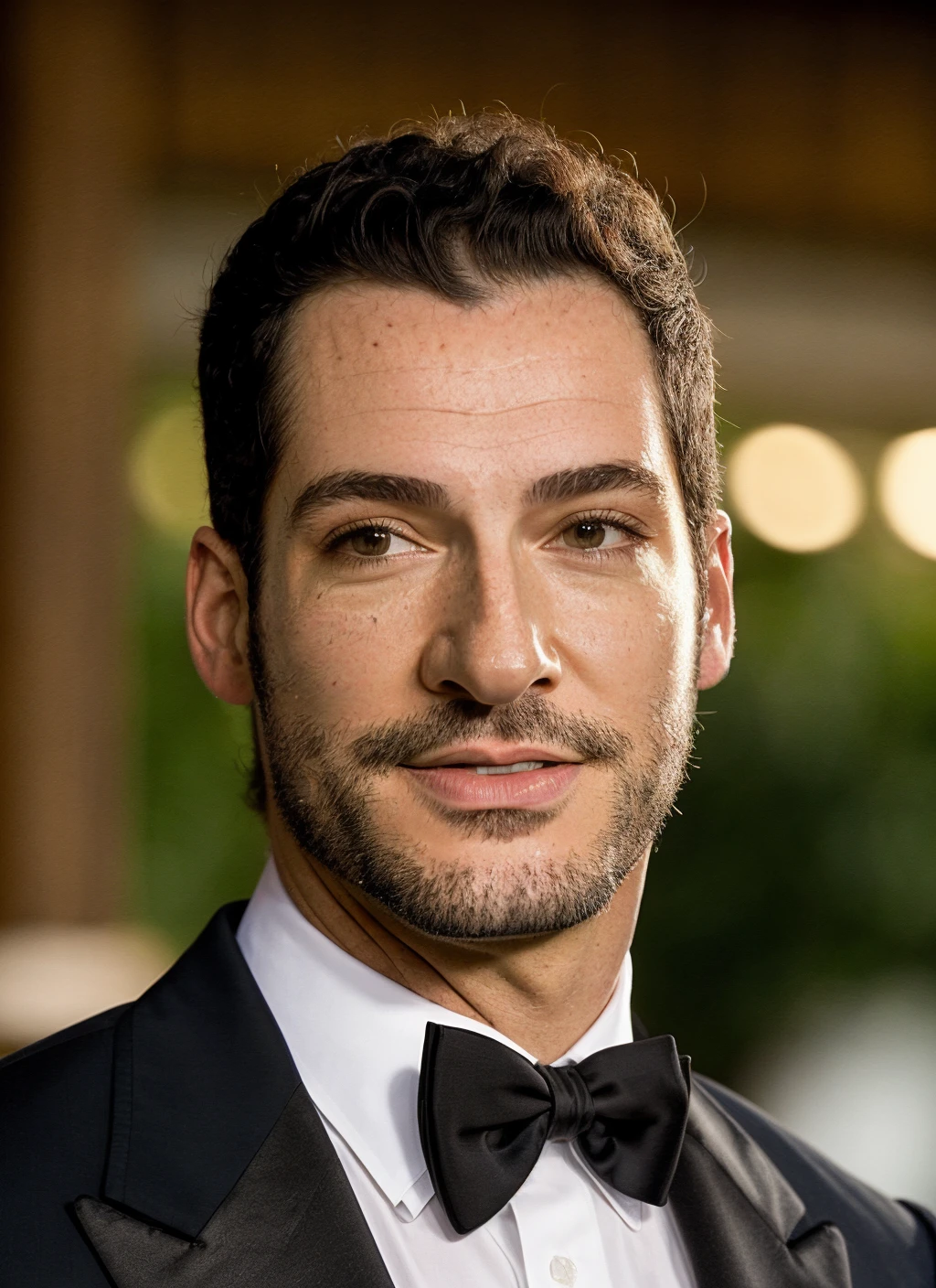 portrait photo of 25 years handsome (tomellis-ti:1.2) , natural lighting <lora:skin_slider_v2_1_FACE:0.3> <lora:add_detail:0.7> , epiCPhoto, by Dominique Issermann, (bearded:1.2), official uniform , smiling, black tuxedo