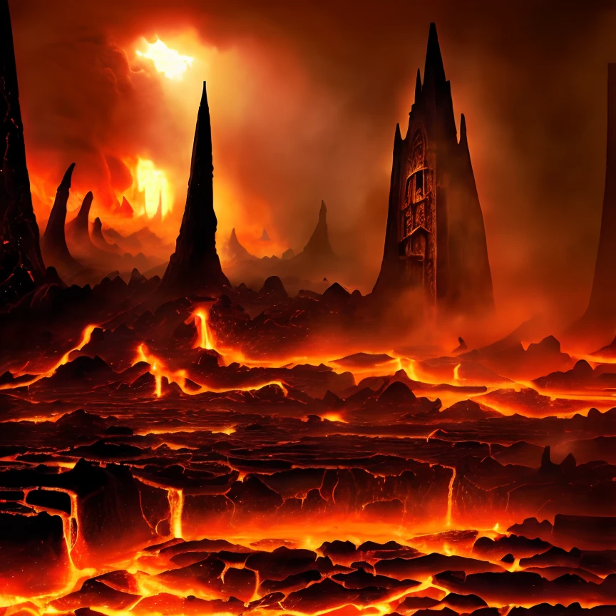 (masterpiece:1.2), (best quality,:1.2), 8k, HDR, ultra detailed, ((photorealistic)), professional light, cinematic lighting, fashion photography, ambient lighting, atmospheric effects, a gothic settlement with high towers sinking under a flood of lava, fire, hell, <lora:RealmsOfFire-10:1>, epiCPhoto