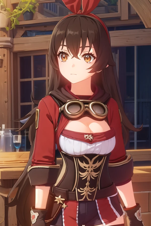 genshinamber, <lora:genshin amber ingame-lora-nochekaiser:1>,
amber, long hair, bangs, brown hair, ribbon, hair between eyes, (brown eyes:1.5), hair ribbon, sidelocks, hairband, smile, grin,
BREAK thighhighs, gloves, long sleeves, cleavage, shorts, white gloves, goggles, goggles around neck,
BREAK outdoors,
BREAK looking at viewer, (cowboy shot:1.5),
BREAK <lyco:GoodHands-beta2:1>, (masterpiece:1.2), best quality, high resolution, unity 8k wallpaper, (illustration:0.8), (beautiful detailed eyes:1.6), extremely detailed face, perfect lighting, extremely detailed CG, (perfect hands, perfect anatomy),