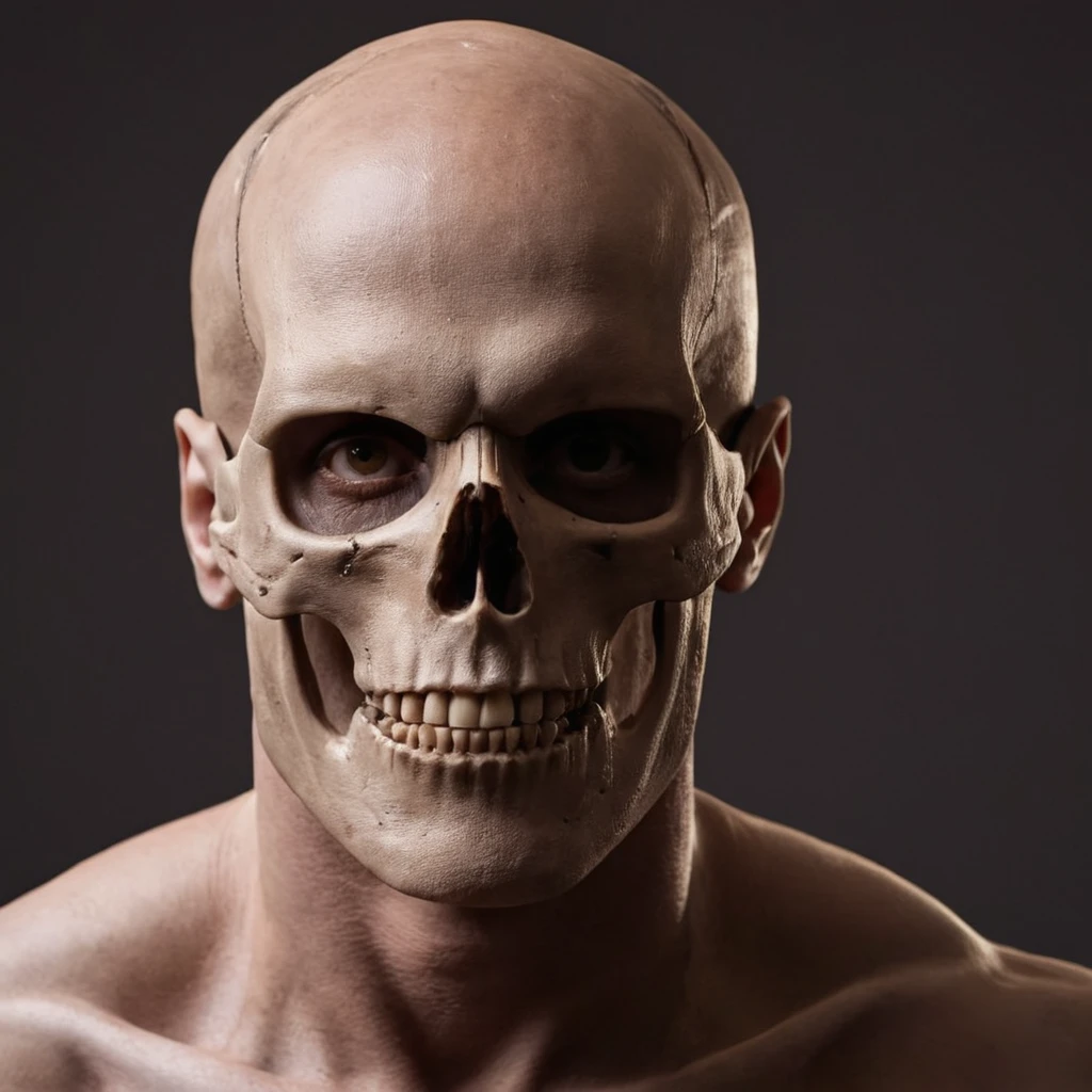 a super thin man who looks like a skeleton