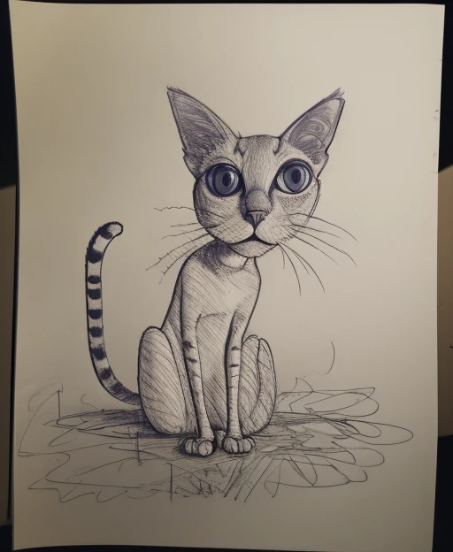 masterpiece, best quality, absurdres, cat, dizzy, confusion, sketch,
<lora:psykoff:1>