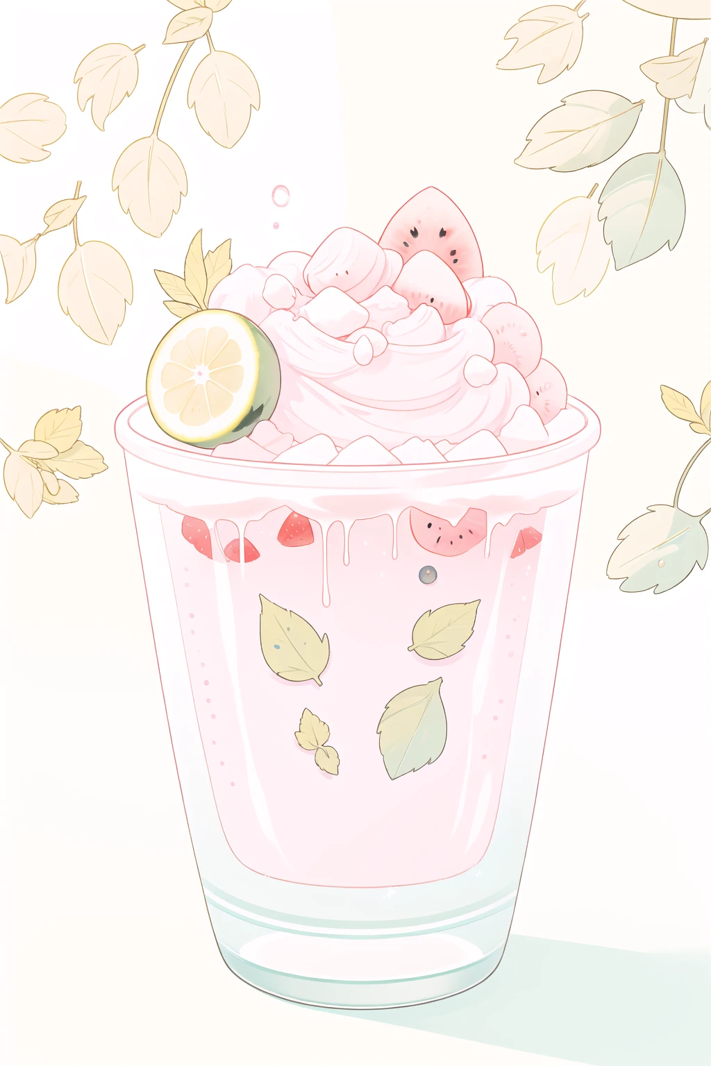 mix fruit and berries,fruits splash milk mixed fruit milkshake,hyper realistic,dramatic lighting,fruit,liquid splashes,merging,melting,splashing,droplets,mixing,fading away,exploding,swirling,intricate detail,modelshoot style,dreamlikeart,dramatic lighting. 8k,highly detailed,trending artstation,Slpash,no humans,lemon slice,bubble,drinking straw,watermelon slice,chalice,(light green mint leaf:1.2),blueberry,(fruit print background),aurora,soda,
//,<lora:彩线-OneLastKiss:0.3>,<lora:hotarusaturation_2_v100:0.3>,