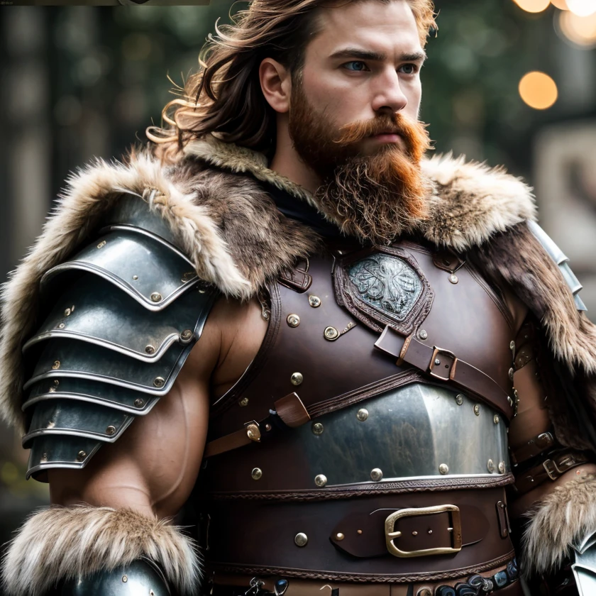(masterpiece:1.2), (best quality,:1.2), 8k, HDR, ultra detailed, ((photorealistic)), perfect anatomy, professional light, cinematic lighting, fashion photography, ambient lighting,<lora:detail_slider_v4:2>, a male barbarian warrior, ((upper body shot)), wild hair, long beard, wearing leather and fur armor, brown shirt, belt, shoulder armor, warpaint, furs, bones, BarAr, <lora:BarbarianArmor-10:0.5>, epiCPhoto
