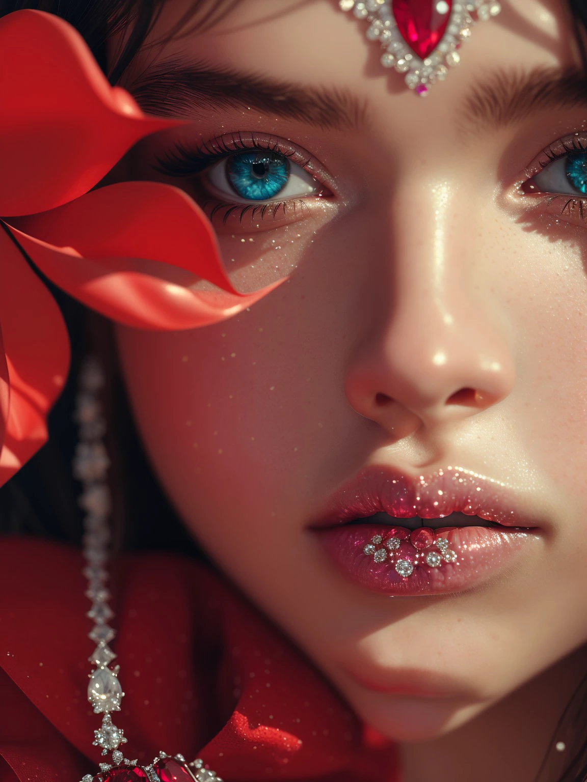 masterpiece, high quality, a girl,in style of ruby and diamond, close up, <lora:J_gemstone:0.7> j_gemstone