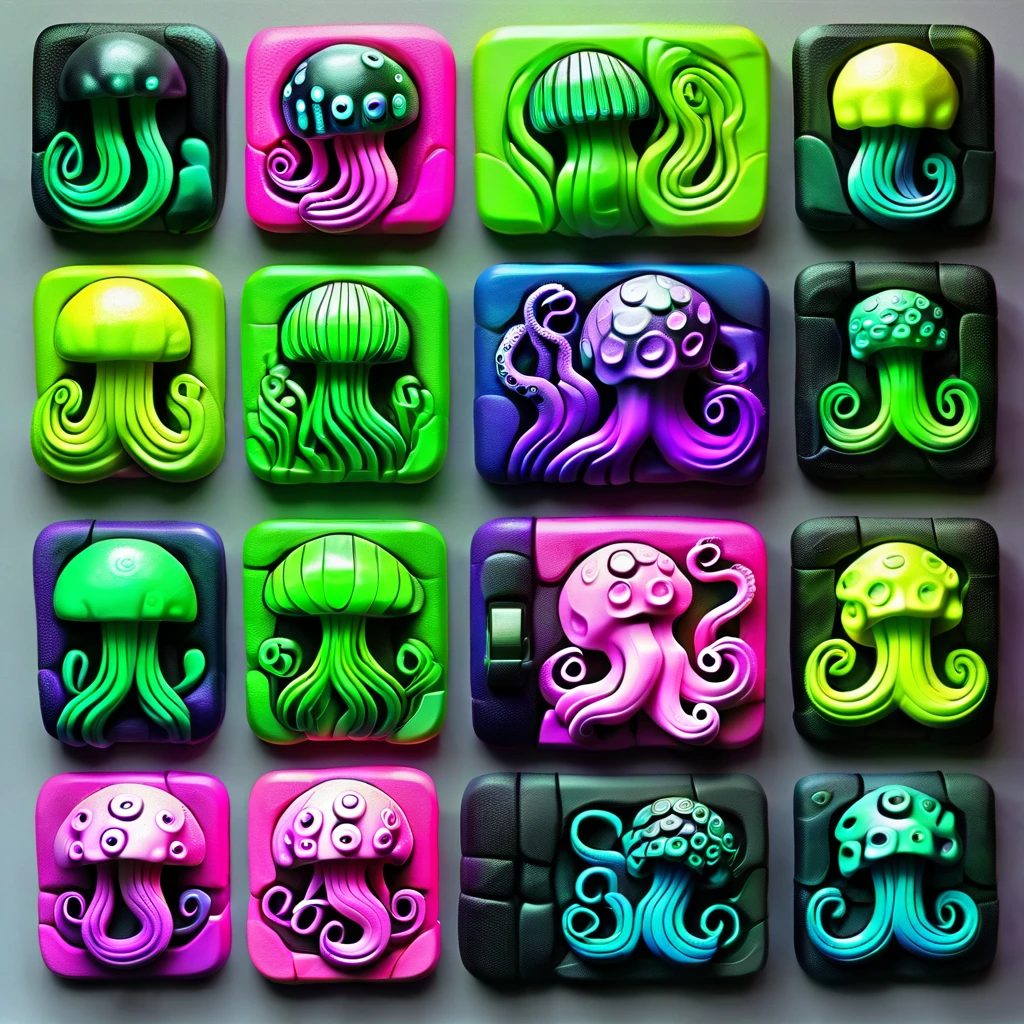 <lora:artfullyTILED_SDXL_V2:0.9>,color palette,lime,neon pink,purple,cobalt,lemon, octopus