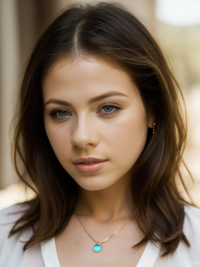 A beautiful m1ch3ll3t woman,1girl,solo,long hair,looking at viewer,blue eyes,blonde hair,jewelry,necklace,lips,portrait,realistic,soft lighting, professional Photography, Photorealistic, detailed, RAW, analog, sharp focus, 8k, HD, high quality, masterpiece<lora:m1ch3ll3t:1.0>