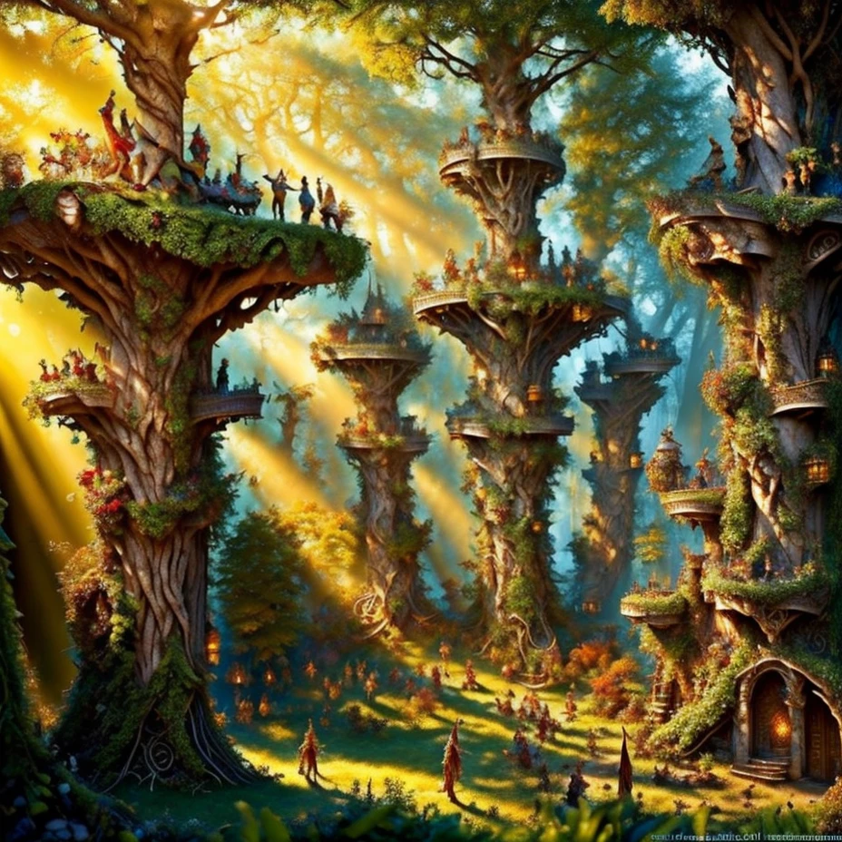 (masterpiece:1.2), (best quality,:1.2), 8k, HDR, ultra detailed, ((photorealistic)), professional light, cinematic lighting, fashion photography, ambient lighting, atmospheric effects, <lora:detail_slider_v4:3>, OverallDetail, Brooke, <lora:Brooke-10:1>, as a woodelf warrior, wearing intricate elven leather and chainmail armor, belt, cape, ((full body shot)), ElAr, <lora:ElvenArmor-10:0.6>, standing on a tree platform of a woodelf settlement in the forest, high above the ground, <lora:WoodElf-10:0.9>, in the style of Tolkien, Middle Earth, Lothlorien, epiCPhoto