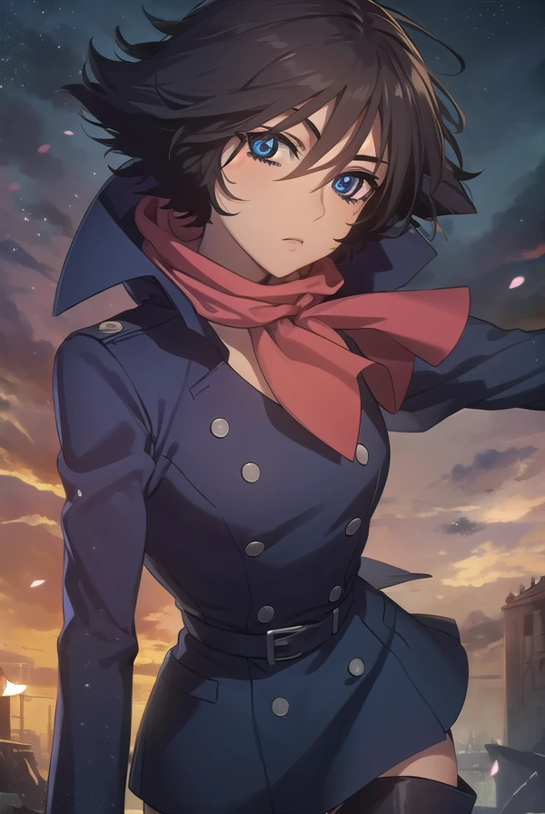 wolfsrainblue, <lora:wolfsrain blue-lora-nochekaiser:1>,
wolfsrain blue, short hair, black hair, blue eyes,
BREAK thighhighs, boots, shoes, scarf, high heels, zettai ryouiki, coat, thigh boots,
BREAK outdoors,
BREAK looking at viewer, (cowboy shot:1.5),
BREAK <lyco:GoodHands-beta2:1>, (masterpiece:1.2), best quality, high resolution, unity 8k wallpaper, (illustration:0.8), (beautiful detailed eyes:1.6), extremely detailed face, perfect lighting, extremely detailed CG, (perfect hands, perfect anatomy),