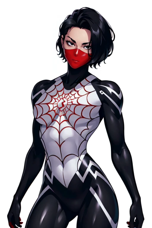 Woman wearing a black shirt and purple pants, Day of the Tentacles style, Danny Phantom, æon Flux mix style, Kim Possible, æon Flux mix style, cell shaded animation, animation, inspired by Bill Ward