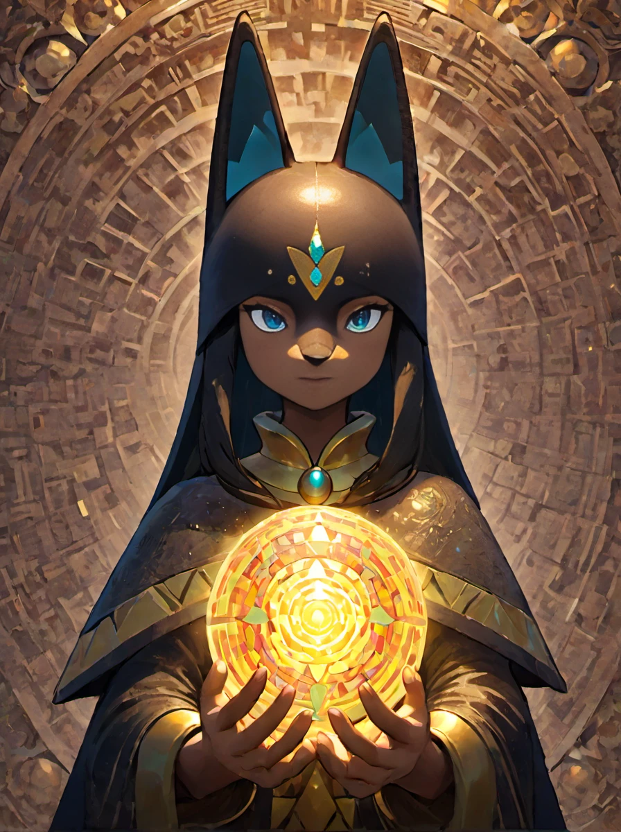 palworld-anubis, <lora:palworld_anubis_xl_lora_v1:0.5>,
facing the audience, upper body,closing eyes,hands above the head,forming powerful nergy sphere between the hands,generating energy waves around,magic,(((masterpiece))),(best quality),((ultra-detailed)),(intricate details),
colorful details,amazing composition,subsurface scattering,amazing textures,
ethereal fantasy concept art of,a piece of art made out of colored stone marble,a mosaic by Suzanne Duchamp-Crotti,pinterest contest winner,post-impressionism,fauvism,rich color palette,mixed media,magnificent,celestial,ethereal,painterly,epic,majestic,magical,fantasy art,cover art,