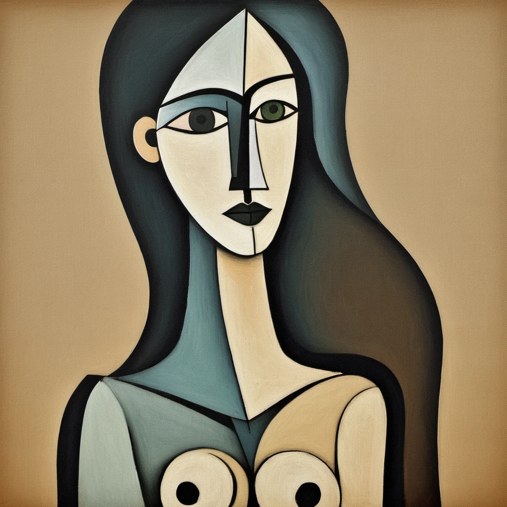 Picasso cubism art of a woman,subtle colors, minimalist, faint,   <lora:naoscott_xl_1_standard_wo_cap-000040:1>