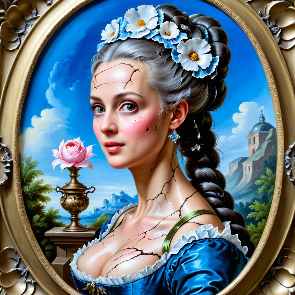 oil painting rococo lady, krawcked_skn <lora:krawcked_skn:0.75>