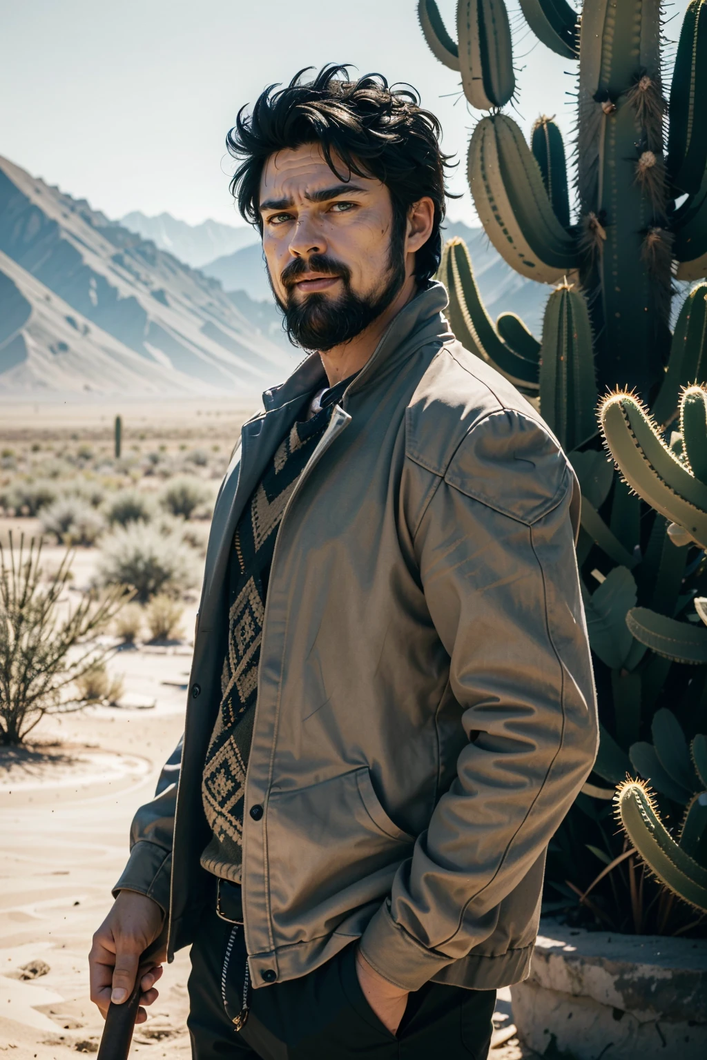 ((ultra detailed, masterpiece, absurdres))
<lora:TBBButcher:0.8>
TBBButcher, 1boy, short hair, black hair, brown eyes, beard, Cactus Garden in the Desert