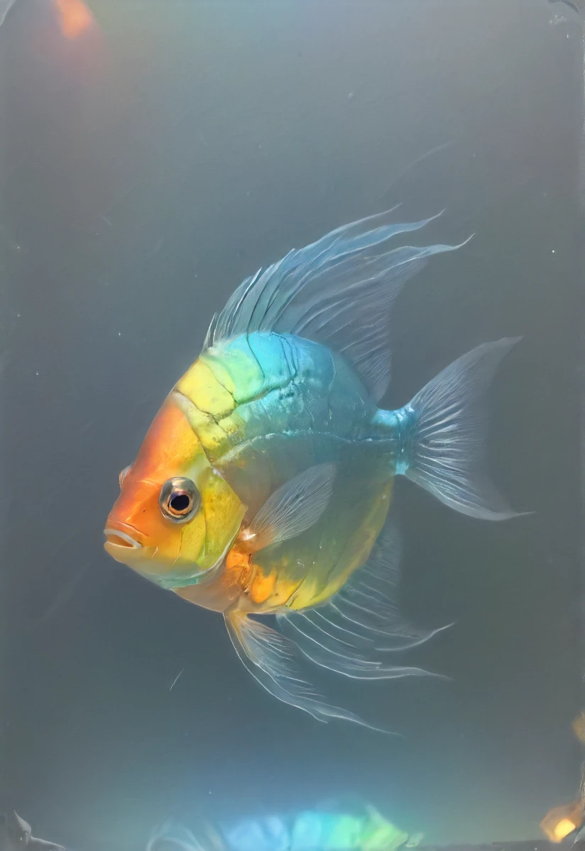 holographic projection of a translucent fish, hologram, depth, optical illusion, <lora:- SDXL - holo_effect_V1.0:1>