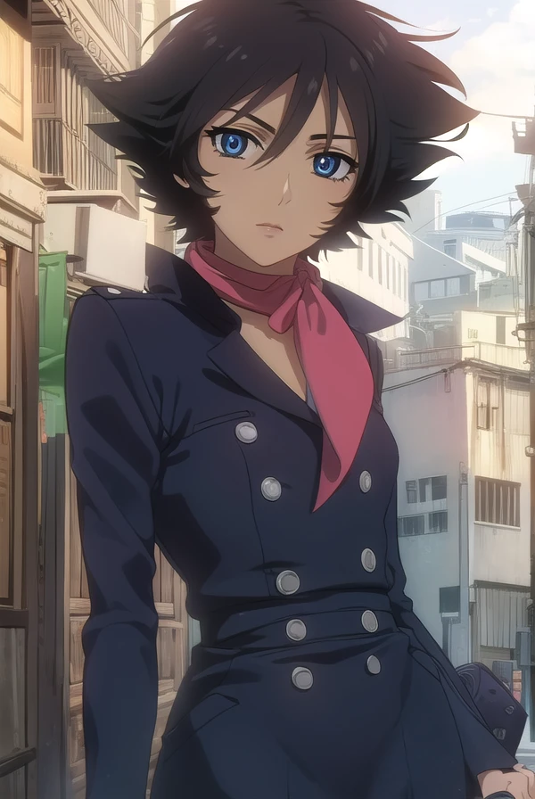wolfsrainblue, <lora:wolfsrain blue-lora-nochekaiser:1>,
wolfsrain blue, short hair, black hair, blue eyes,
BREAK thighhighs, boots, shoes, scarf, high heels, zettai ryouiki, coat, thigh boots,
BREAK outdoors,
BREAK looking at viewer, (cowboy shot:1.5),
BREAK <lyco:GoodHands-beta2:1>, (masterpiece:1.2), best quality, high resolution, unity 8k wallpaper, (illustration:0.8), (beautiful detailed eyes:1.6), extremely detailed face, perfect lighting, extremely detailed CG, (perfect hands, perfect anatomy),