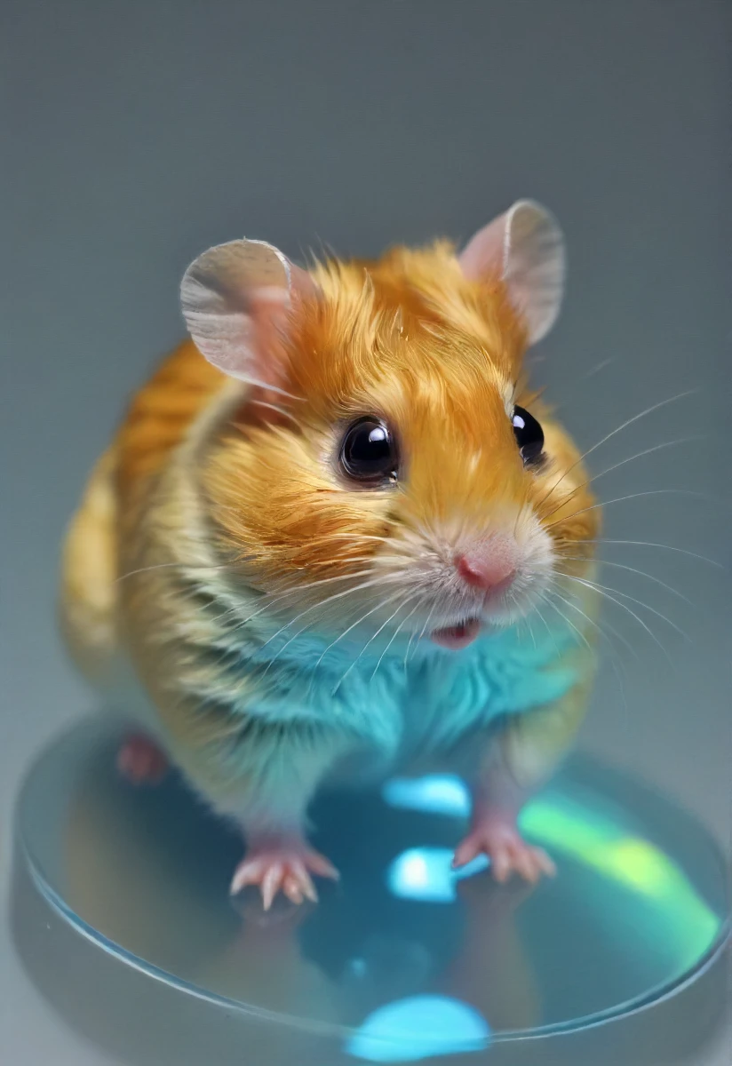 holographic projection of a translucent semi-transparent hamster, hologram, depth, optical illusion, <lora:- SDXL - holo_effect_V1.0:.5>