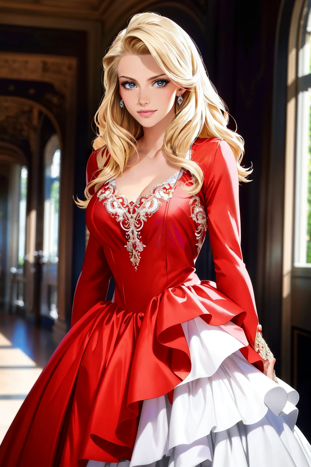 ((Masterpiece, best quality,edgQuality,photo realistic,hyper realistic)),standing,posing for a picture,cowboy shot
edgLatv_woman,edgLatv_face,edgLatv_body, blonde,smile,
 <lora:edgLatvianDollLikeness1:1>
ballgown,edgPreppy, a woman in a ([set of edgPreppy clothes,blazer|ballgown,ribbons,frills]::0.5) posing for a picture ,wearing edgPreppy with ballgown, <lora:edgPreppyGown:0.65>