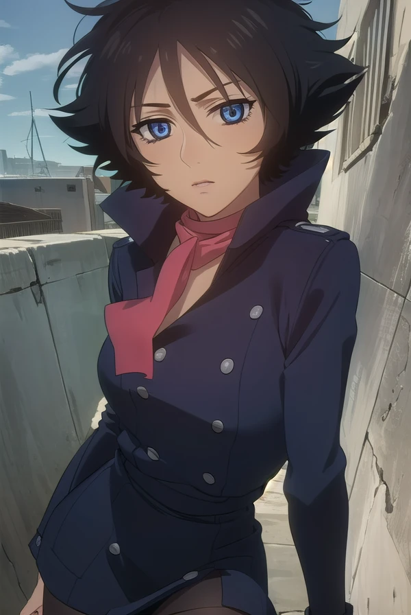 wolfsrainblue, <lora:wolfsrain blue-lora-nochekaiser:1>,
wolfsrain blue, short hair, black hair, blue eyes,
BREAK thighhighs, boots, shoes, scarf, high heels, zettai ryouiki, coat, thigh boots,
BREAK outdoors,
BREAK looking at viewer, (cowboy shot:1.5),
BREAK <lyco:GoodHands-beta2:1>, (masterpiece:1.2), best quality, high resolution, unity 8k wallpaper, (illustration:0.8), (beautiful detailed eyes:1.6), extremely detailed face, perfect lighting, extremely detailed CG, (perfect hands, perfect anatomy),