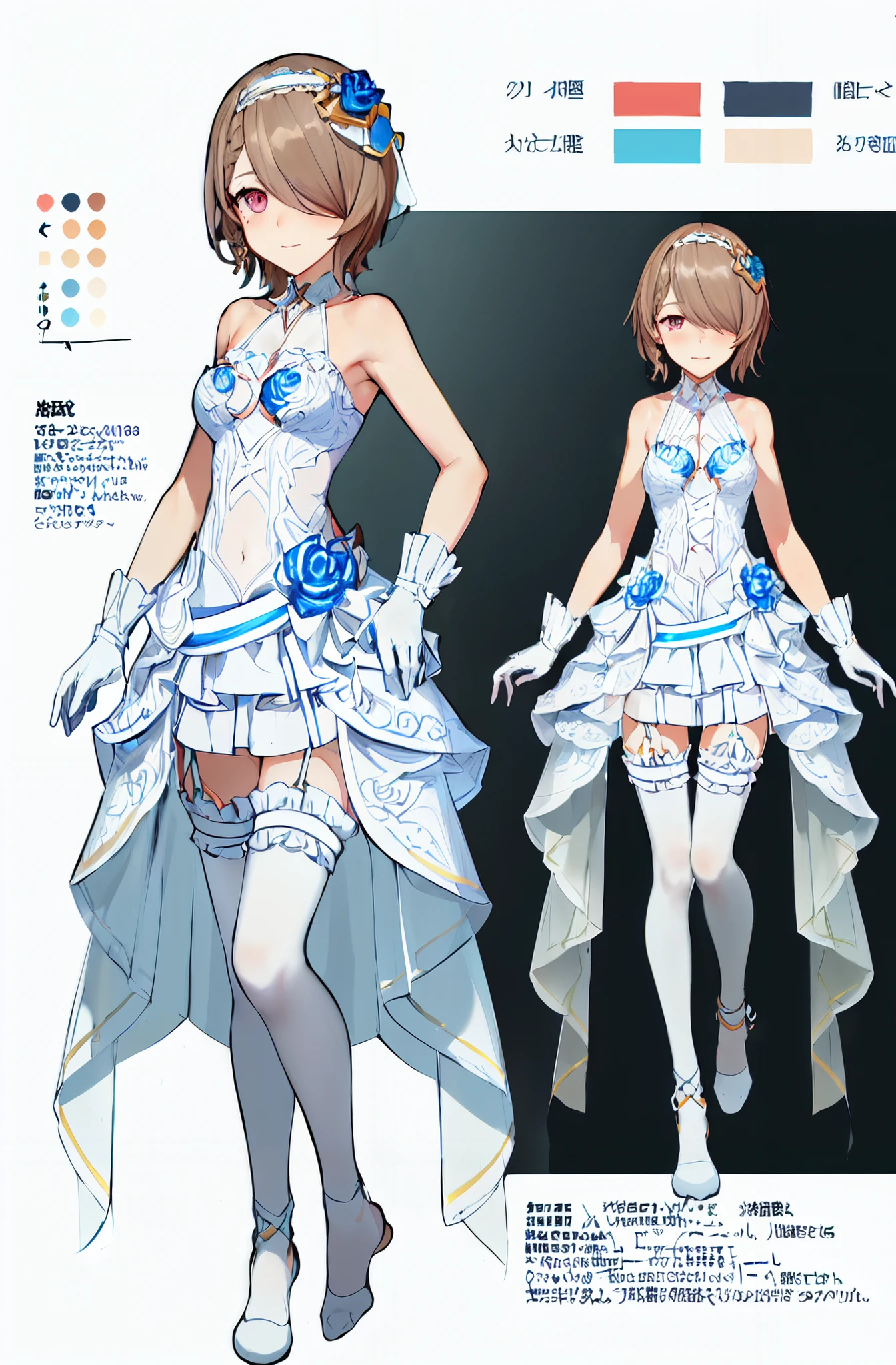 1girl、vtuber-fullbody、highest quality、Masterpiece、Official Art、The best composition、Super detailed、Standing in front of the viewer、short hair、bikini、Small breasts、barefoot、Simple Background、