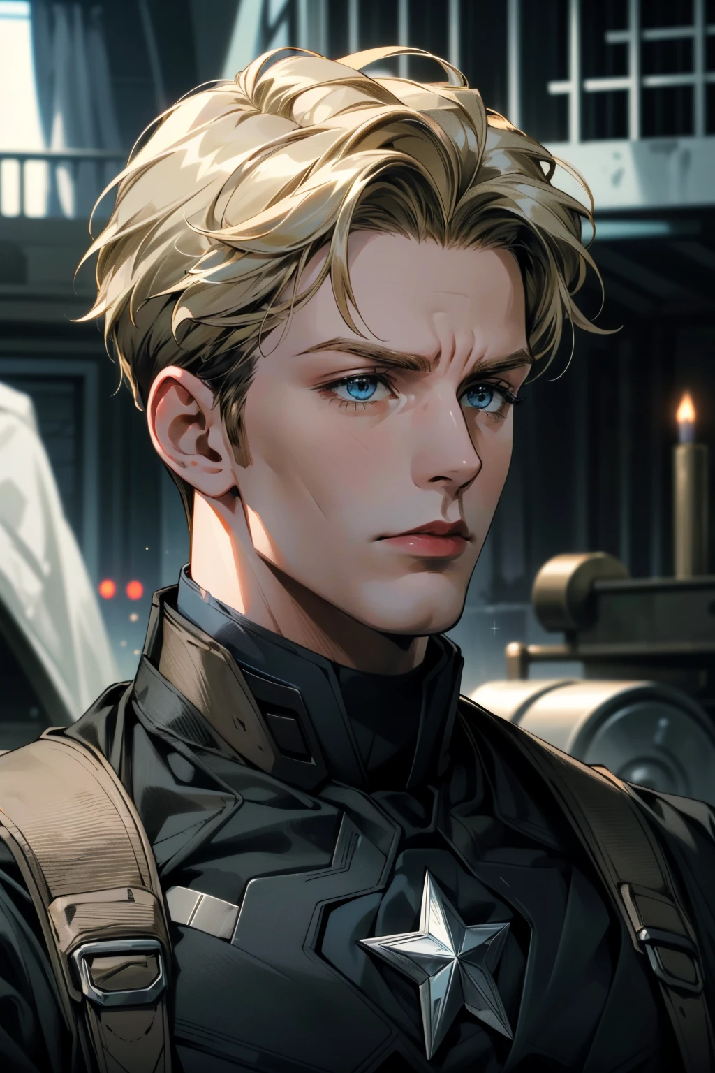 ((ultra detailed, masterpiece, absurdres))
<lora:MCAmerica:0.9>
MCAmerica, 1boy, short hair, blonde hair, blue eyes, Looking away with a pensive mood