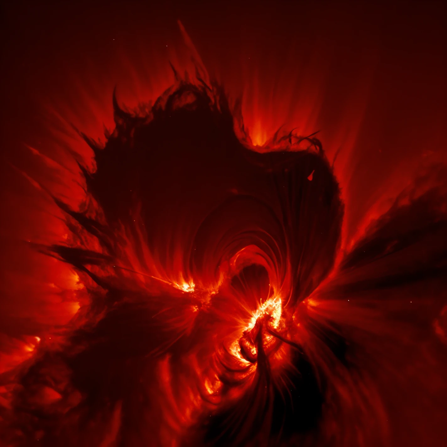 masterpiece, best quality, <lora:Sun Lora-000008:0.7>, sun, red theme, high resolution, glowing, solar prominence, focus prominence, close-up, prominence, no humans,