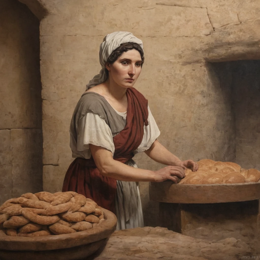 Painting of realistic detailed ancient woman working in ancient roman bakery by AH_Hayez <lora:Paintings_by_Francesco_Hayez_-_Romantic_Italian_painter:0.5>