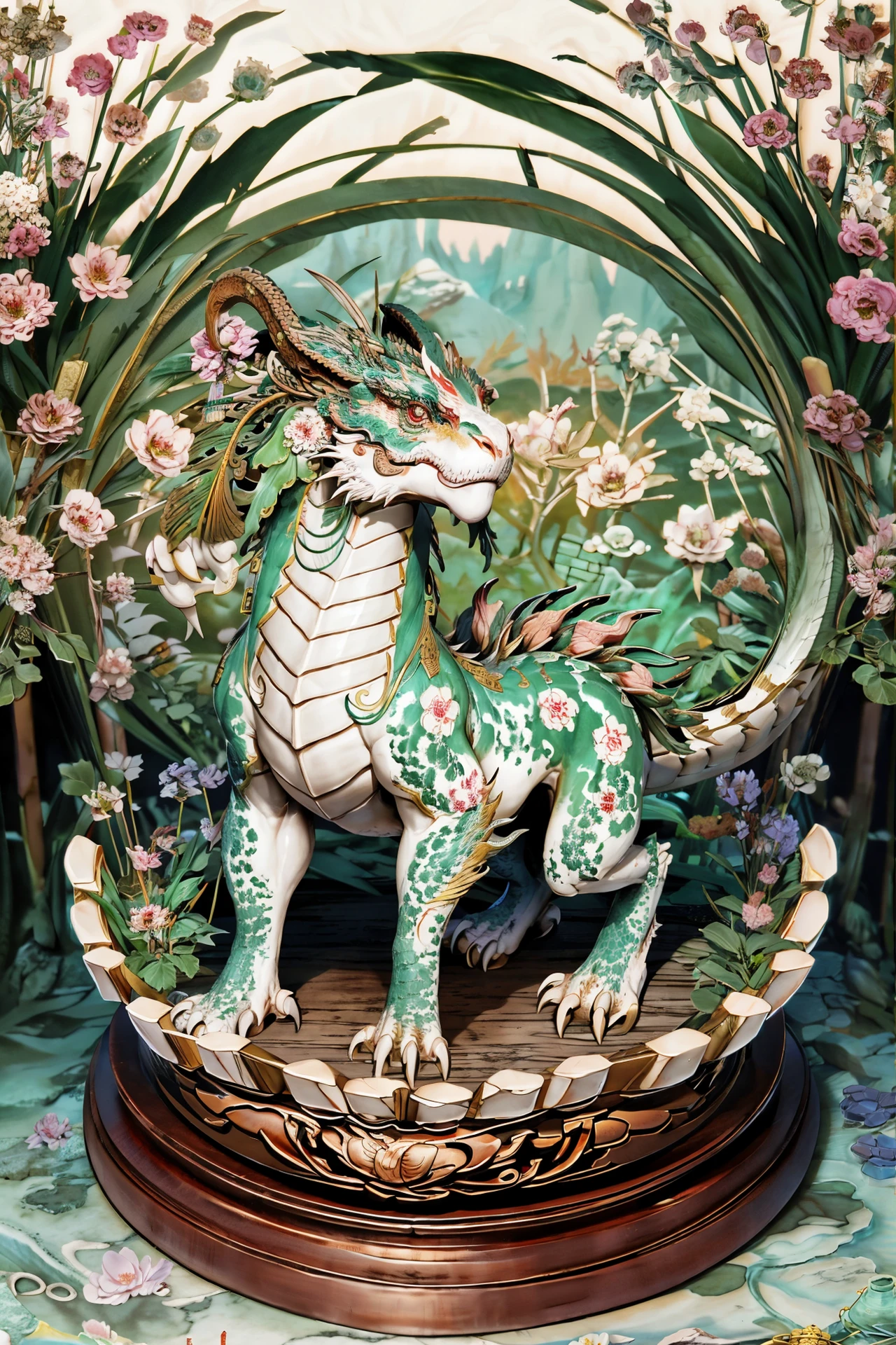 chinese eastern dragon statue, ancient temple, marble, <lora:Better_dragons:1>, <lora:Flowering_slider:3.5>