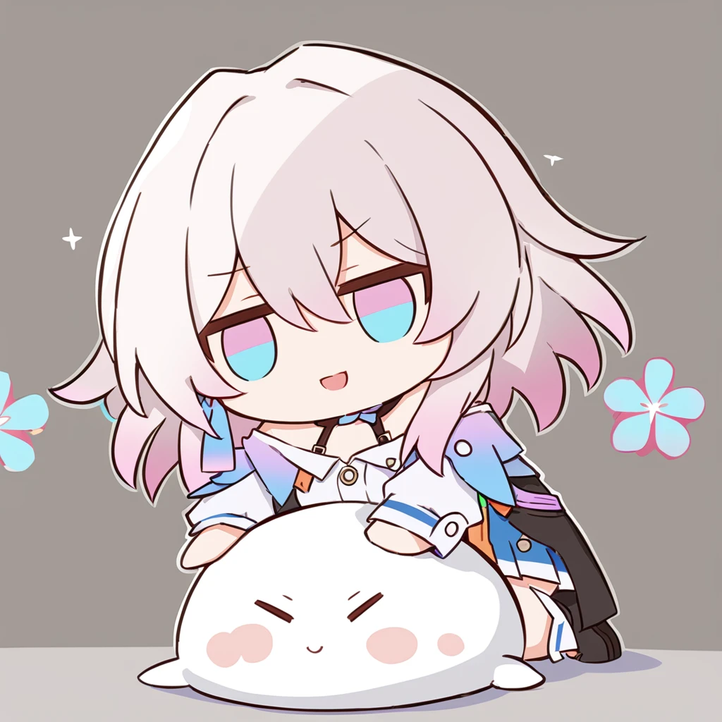 <lora:fumo3:1>,
chibi,solo,
masterpiece,best quality,
fumo,
1girl,march 7th \(honkai: star rail\),honkai: star rail,