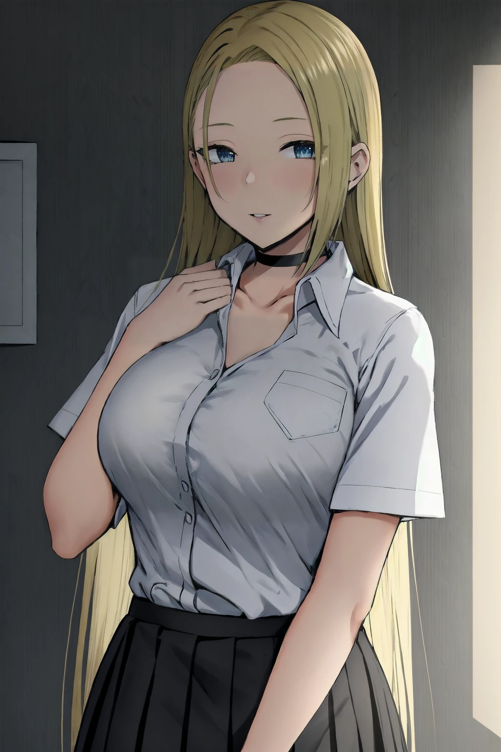 (masterpiece), best quality, expressive eyes, perfect face, 1 girl, solo, yamanaka ino, blonde hair, blue eyes, purple crop top, separate sleeves, purple skirt, mesh sleeves, meshes, outdoors, natural lighting, full body, portrait, looking at viewer, from above