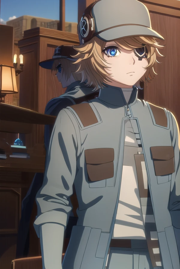 akudamahacker, <lora:akudama hacker s1-lora-nochekaiser:1>,
hacker, blue eyes, brown hair, male focus, (eyepatch:1.5),
BREAK shirt, hat, jacket, pants, brown pants, green jacket,
BREAK outdoors, city,
BREAK looking at viewer, (cowboy shot:1.5),
BREAK <lyco:GoodHands-beta2:1>, (masterpiece:1.2), best quality, high resolution, unity 8k wallpaper, (illustration:0.8), (beautiful detailed eyes:1.6), extremely detailed face, perfect lighting, extremely detailed CG, (perfect hands, perfect anatomy),