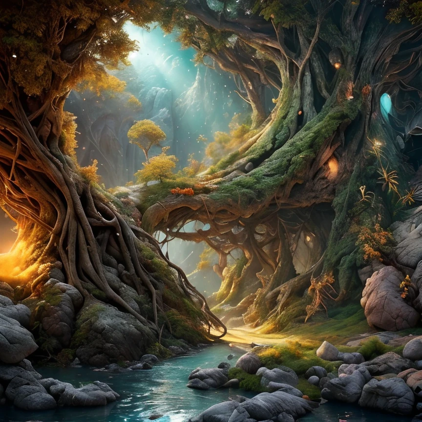 (masterpiece:1.2), (best quality,:1.2), 8k, HDR, ultra detailed, ((photorealistic)), professional light, cinematic lighting, fashion photography, ambient lighting, <lora:detail_slider_v4:2>, cave, feyfa, forest, lot, man, river, scene, standing, statue, tree, <lora:FeyAndFairies-10:1>, epiCPhoto