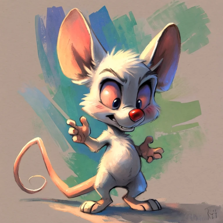 <lora:patb_v1.6_:0.7>, by reign-2004, by kenket, by sicklyhypnos, by squishy, by letodoesart, patb, pinky and the brain, brain (character), anthro, mammal, solo, male, murid, murine, mouse, rodent, short, large forehead, (bald), (large head), abstract background, hi res, warner brothers, frown, attitude, pink sclera, [dot eyes], feet, toes, 4 fingers, 3 toes, anthro, fur, hi res, tongue, standing, white body, blush, teeth, featureless crotch, digital media (artwork), red nose, small nose, white body, fingers, semi-anthro