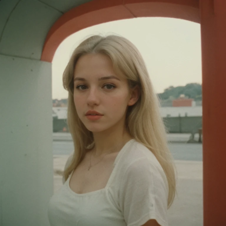 average girl, blondie, <lora:arrisr2:0.4>, 16mm, arri-sr-2film, cinestill, film, kodak, vintage