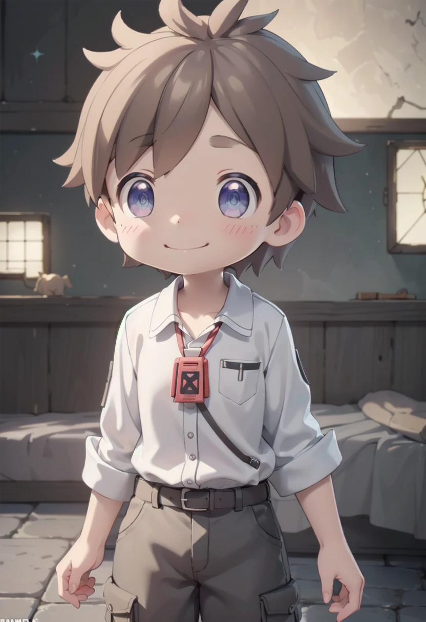 <lora:natsd-000015:0.6>
1boy, mia_nat, standing, beautiful village, male focus,
wearing a (red whistle:1.2) around his neck, outside, low angle
brown hair, blue eyes with a slight purple gradient, smiling,
very short hair, white shirt, energetic eyes, sparkling eyes,
draw it in the style of made in abyss, (straight on:1.2),
The soft lighting and detailed surroundings create an immersive environment where imagination runs wild
hyper-detailed,hyper-detailed face, high quality visuals, dim Lighting, sharply focused, octane render, 8k UHD,
GS-Boyish, GS-Masculine