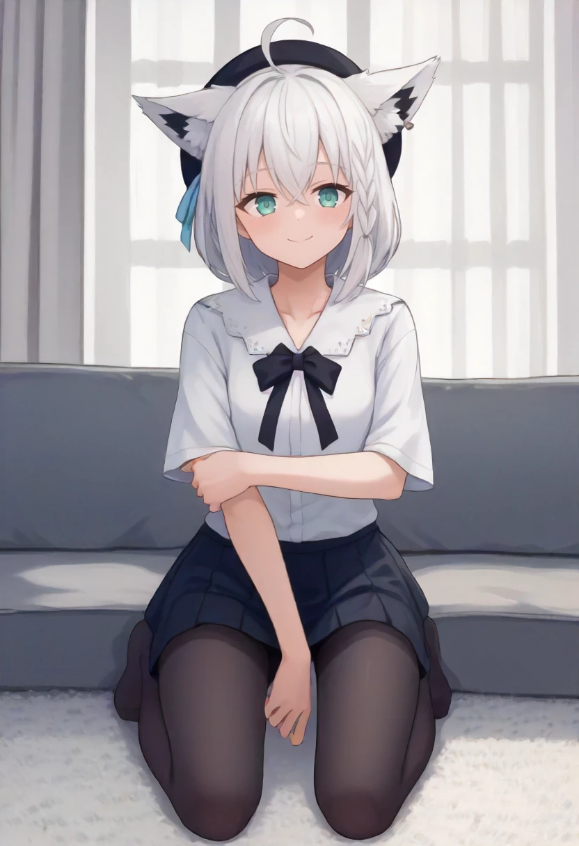 Pale skin, little boy, short hair, purple eyes, white hair, blue and white striped sailor suit, blue and white striped shorts, barefoot, happy, cat ear tail, handsome, zombie, playing chess in the desert