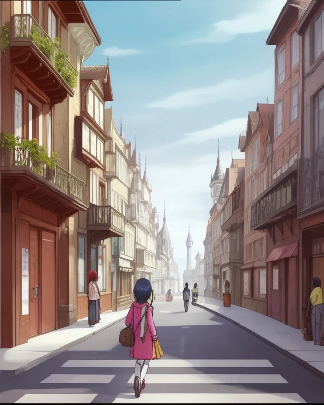 <lora:WITCH-Earth:0.7>, a girl, walk on street