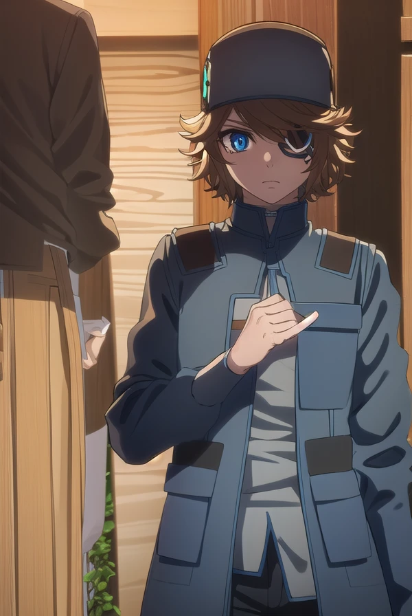 akudamahacker, <lora:akudama hacker s1-lora-nochekaiser:1>,
hacker, blue eyes, brown hair, male focus, (eyepatch:1.5),
BREAK shirt, hat, jacket, pants, brown pants, green jacket,
BREAK outdoors, city,
BREAK looking at viewer, (cowboy shot:1.5),
BREAK <lyco:GoodHands-beta2:1>, (masterpiece:1.2), best quality, high resolution, unity 8k wallpaper, (illustration:0.8), (beautiful detailed eyes:1.6), extremely detailed face, perfect lighting, extremely detailed CG, (perfect hands, perfect anatomy),