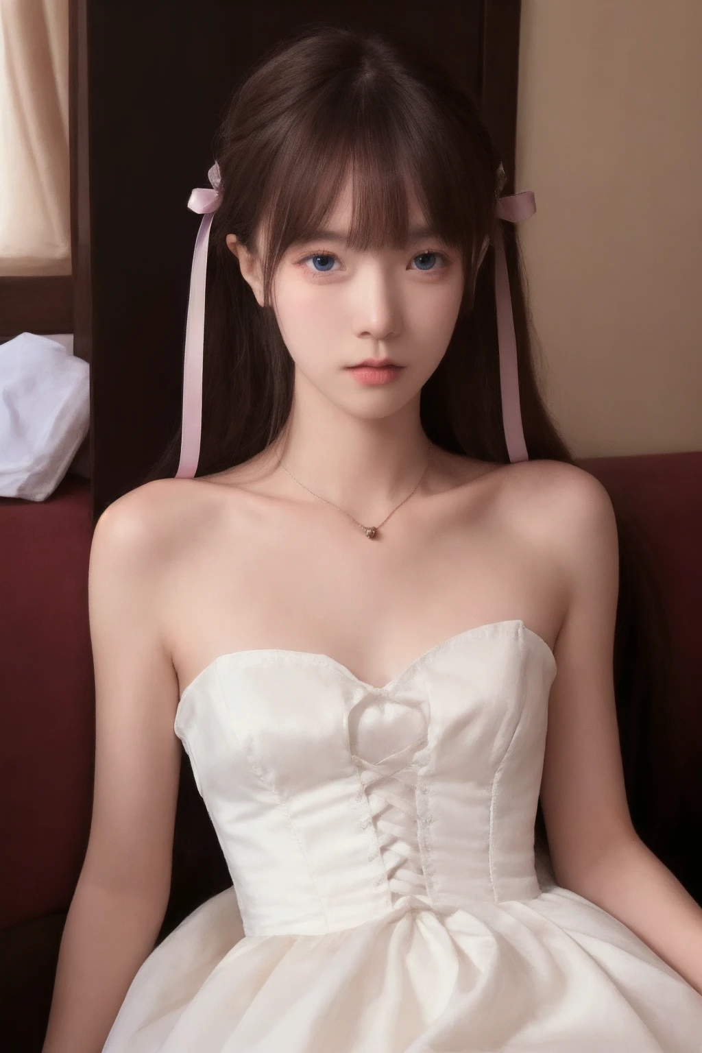 1girl, high quality, looking at viewer,cowboy shot, wedding dress, hair ribbon, shiny skin, small breasts,
<lora:qbc_v3-000009:0.68>