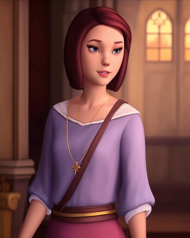 <lora:CouWagner-10:0.7>, 1girl, short hair, disney classic princess