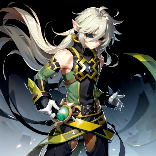 <lora:ZeroZephyrum-09:0.7>, zerogc, gloves, pointy ears, belt, pants, clenched hand