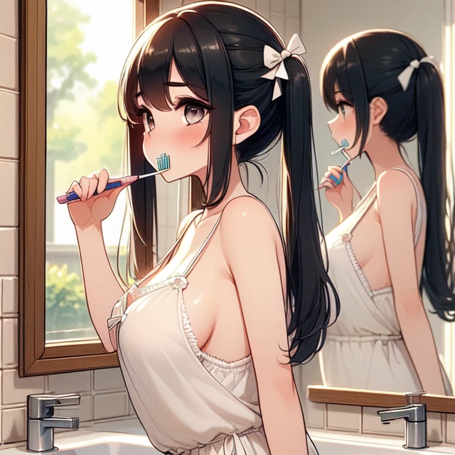 girl like brush teeth