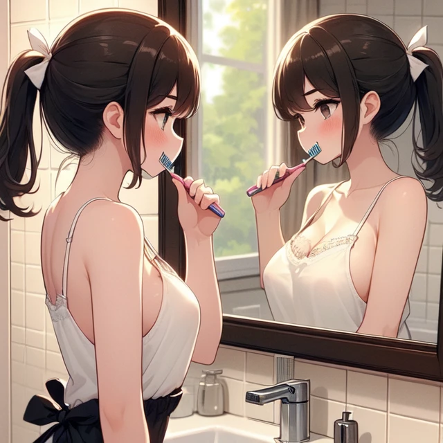 girl like brush teeth