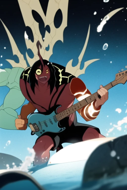 <lora:kevin11-10:1>, kevin11, full body, under water, playing guitar, masterpiece, best quality